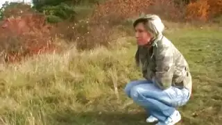 blonde with a pretty pink pussy fucks in high heels